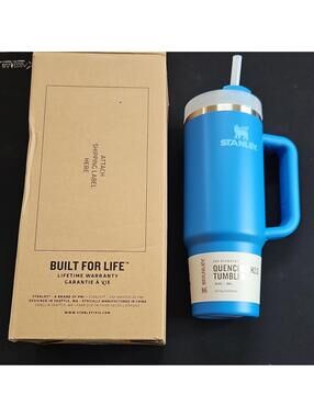 Stanley Quencher H2.0 Tumbler 30oz Azure Blue Vacuum Insulated Handle